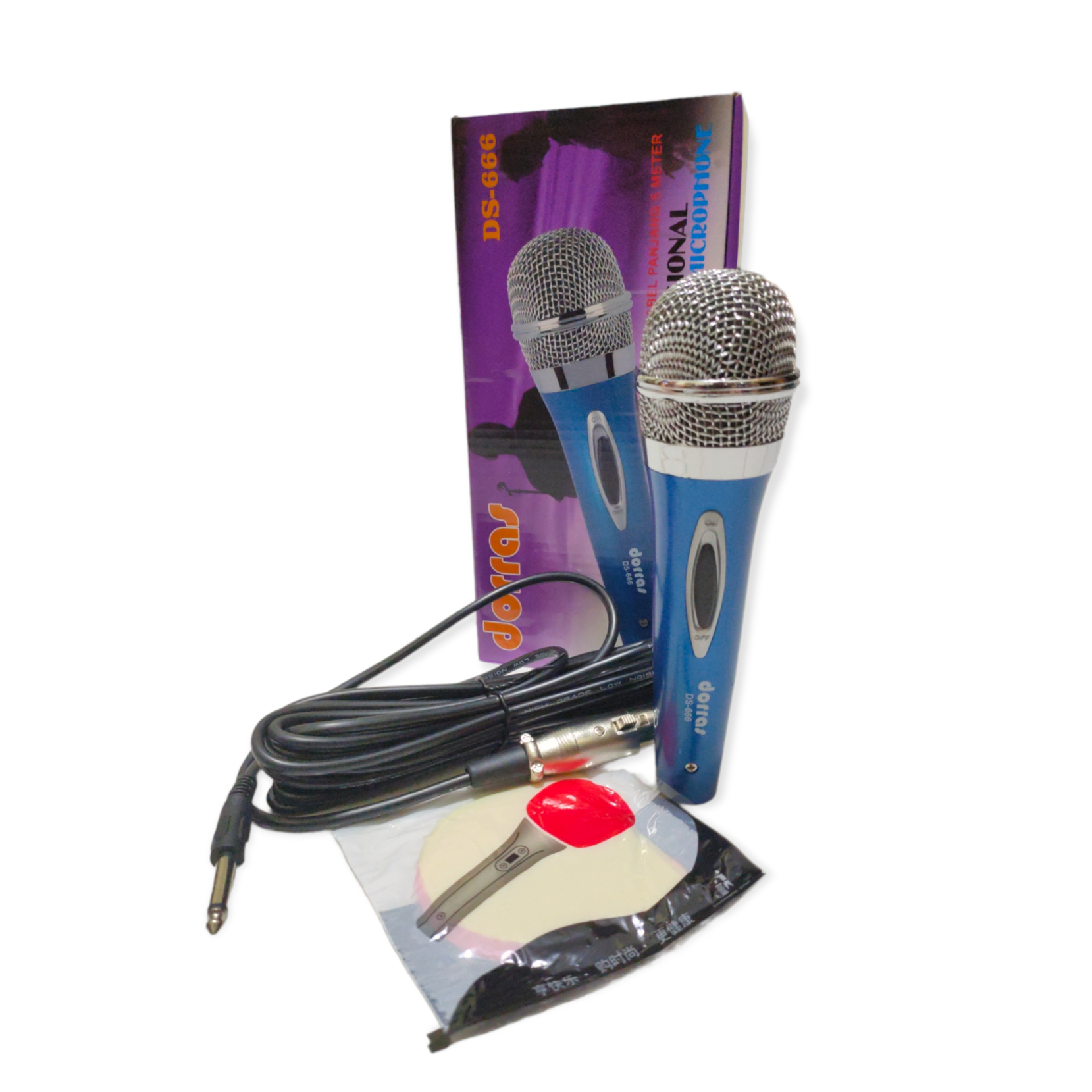 MICROPHONE KARAOKE DORRAS DS666 PROFESIONAL DYNAMIC KUALITAS PREMIUM KABEL PANJANG 5 METER BERGARANSI RESMI