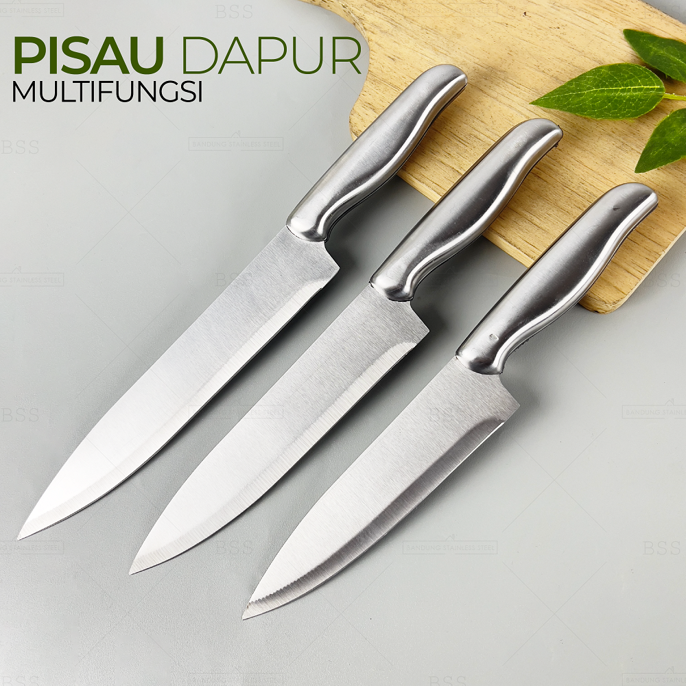 Pisau Dapur Tebal Stainless 28cm 30cm 32cm Tajam Kitchen Chef Knife Daging Sayur Buah Multifungsi