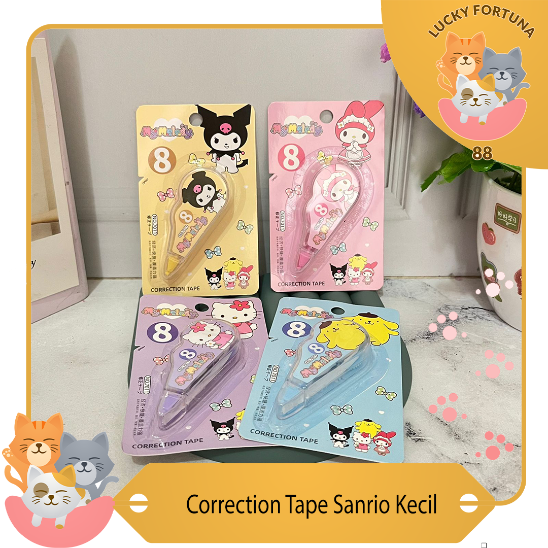 

Correction Tape Sanrio Alat perekat kesalahan tulisan Correction tape putih Sanrio Sanrio Correction Tape My Melody Correction Tape Sanrio Stationery Character Correction Tape