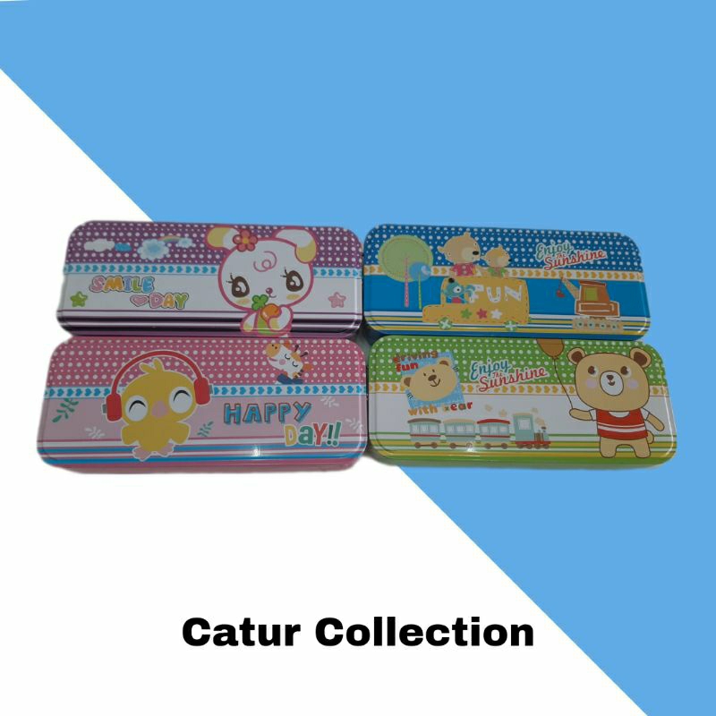 

Kotak Pensil/Tempat Pensil Kaleng 3 Tingkat