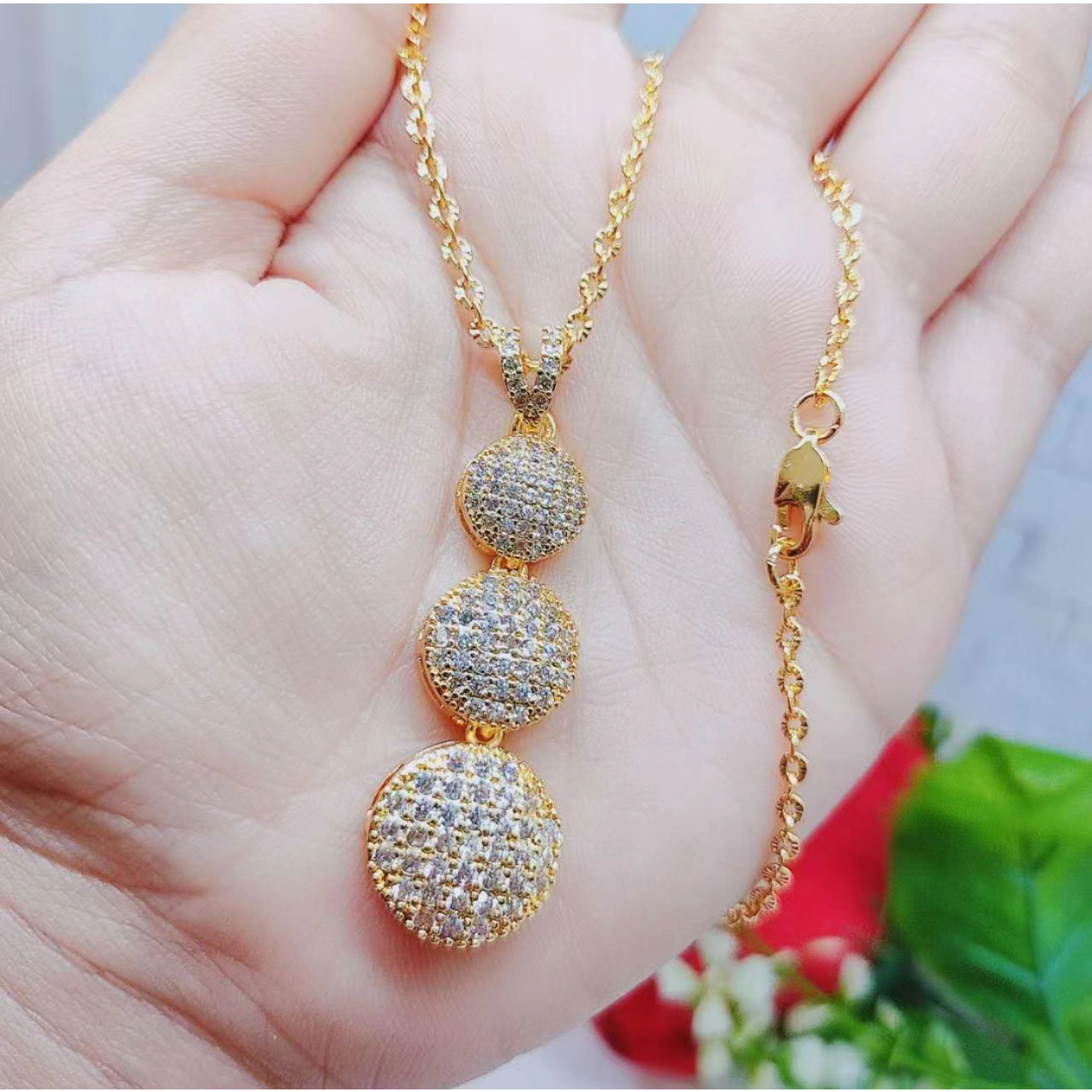 Kalung Xuping Full Mata Lapis Emas Perhiasan Fashion R111