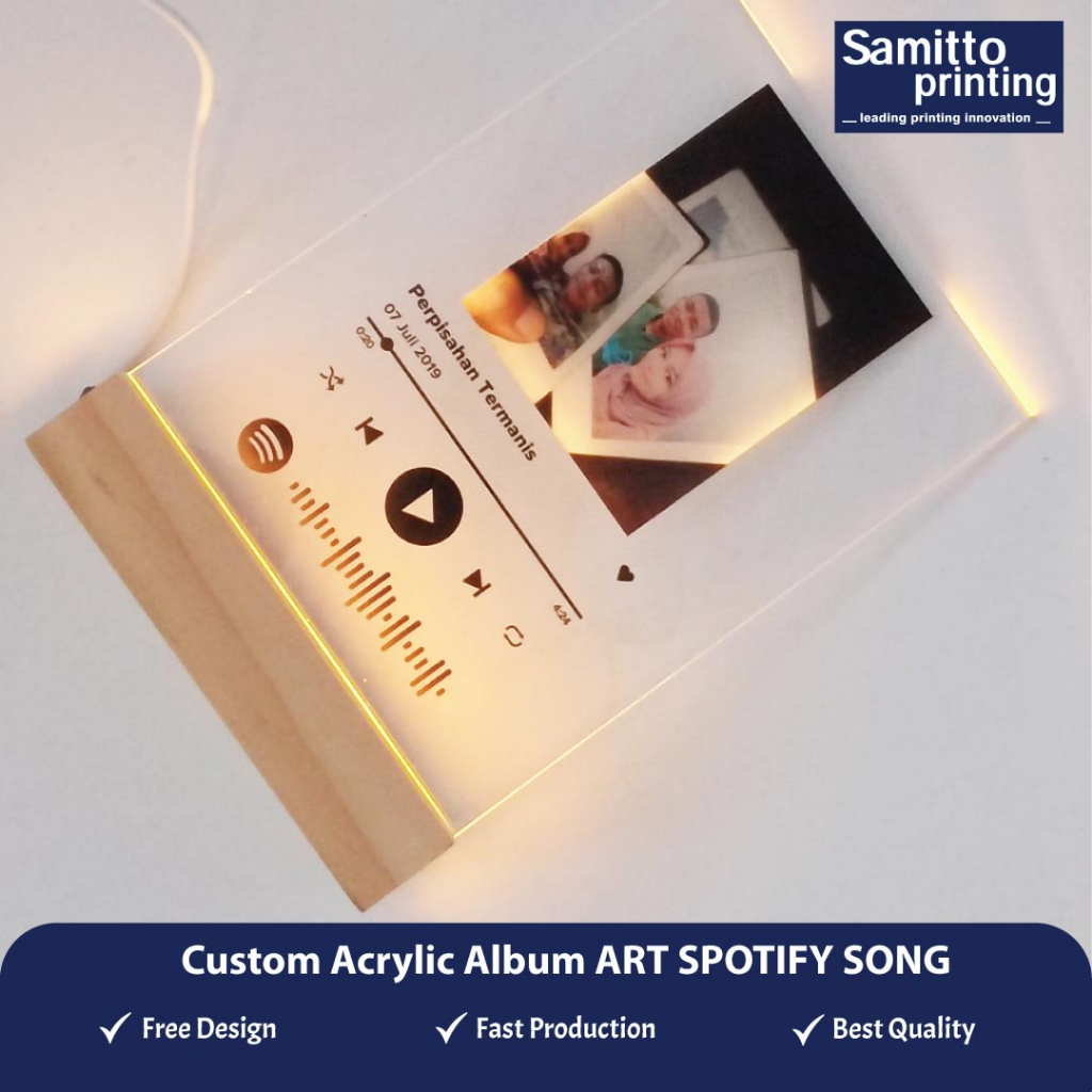 ACRYLIC Custom Album Art Spotify Song LED Acrylic I free box