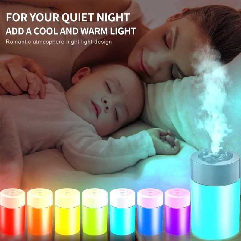 Humidifier Diffuser Aroma terapi Lampu Led Decoration Warna Warni Dekorasi Pelembab Udara  Mini Humidifier 220ml