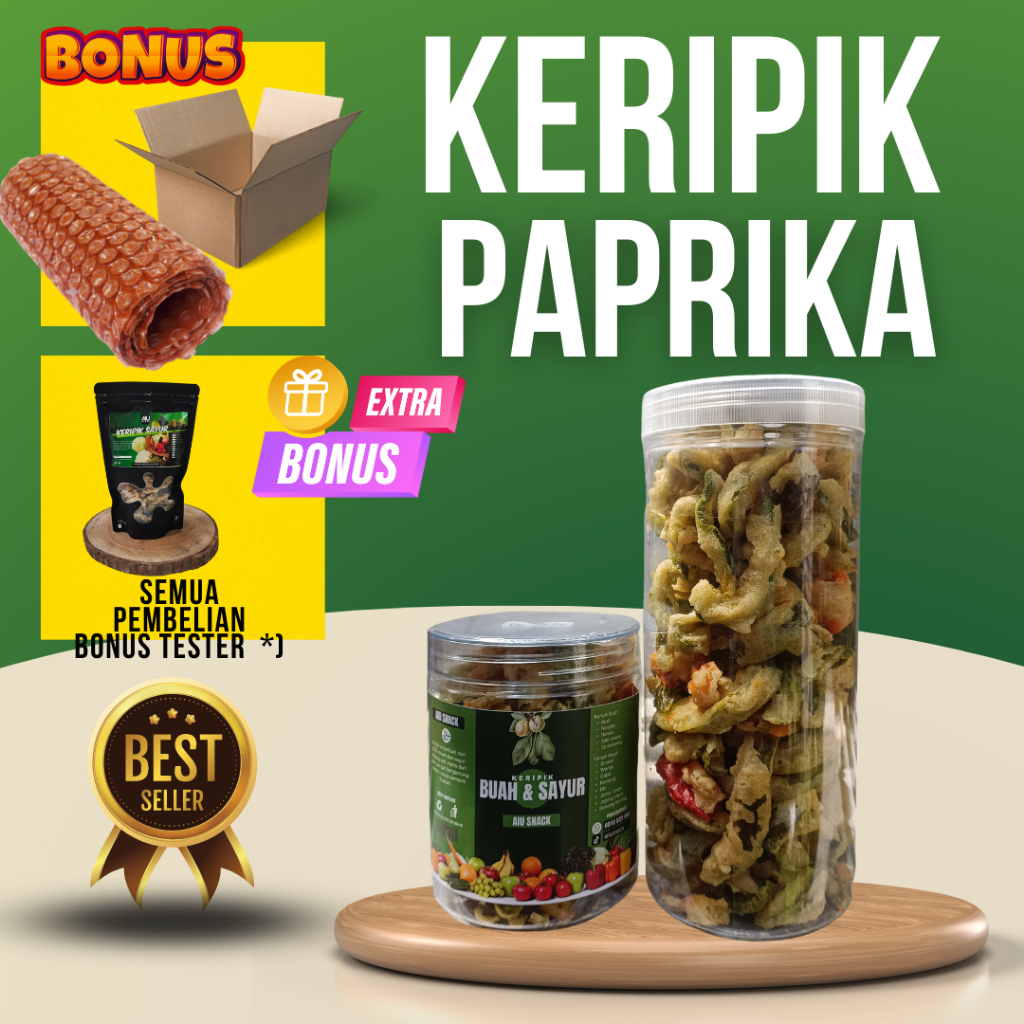 

Keripik Kripik Sayur Paprika Isi 50 Gram 100gr 200gr Oleh oleh Khas Malang Batu - Keripik Buah Apel Nangka - Keripik Sayur - Kerupuk Strawberry Durian 50gr 100gr