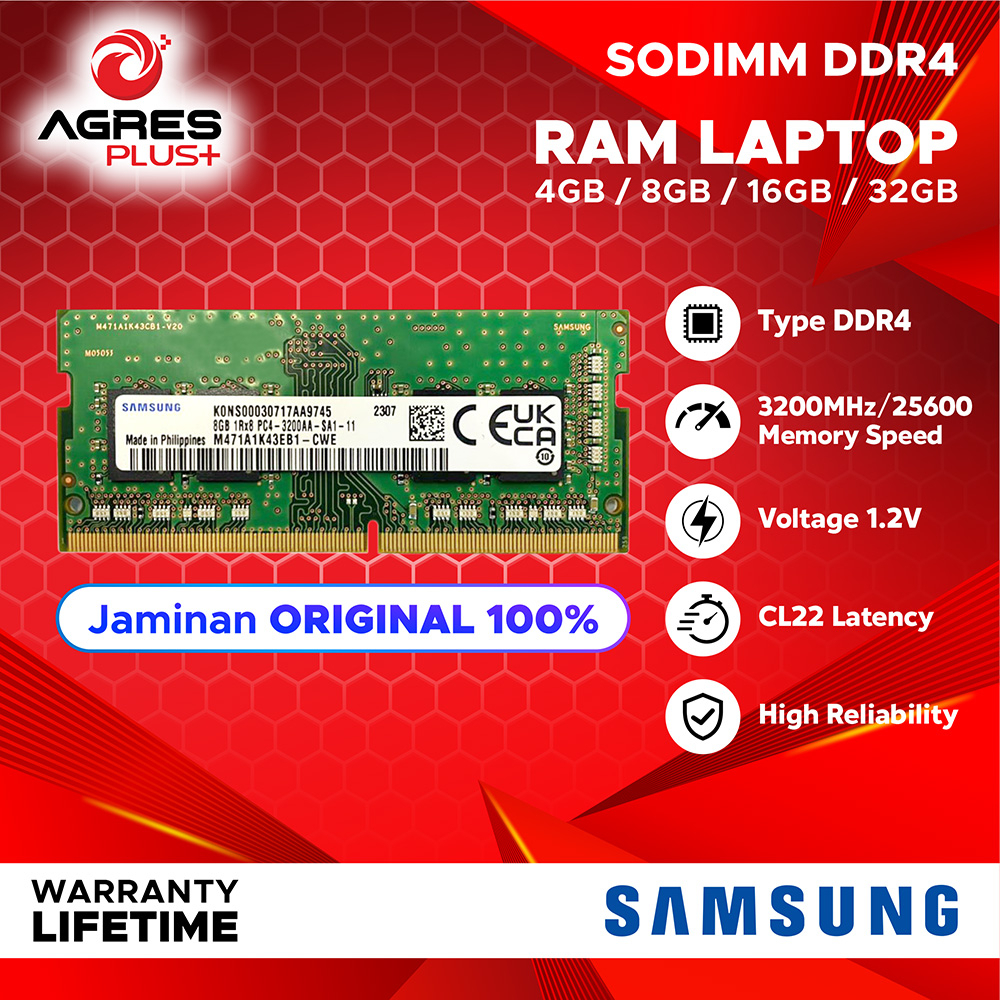 SAMSUNG RAM Sodimm DDR4 3200 MHz PC 25600 Memory Laptop Notebook AGP