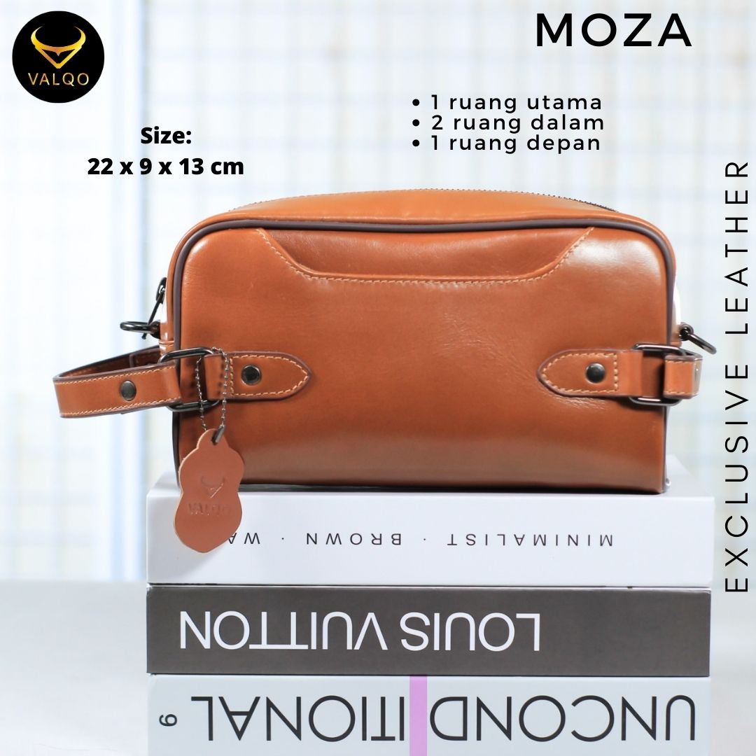 [VALQO] MOZA Handbag Kulit Sapi Pouch Kulit Clutch Kulit Tas Tangan Kulit Wanita Pria