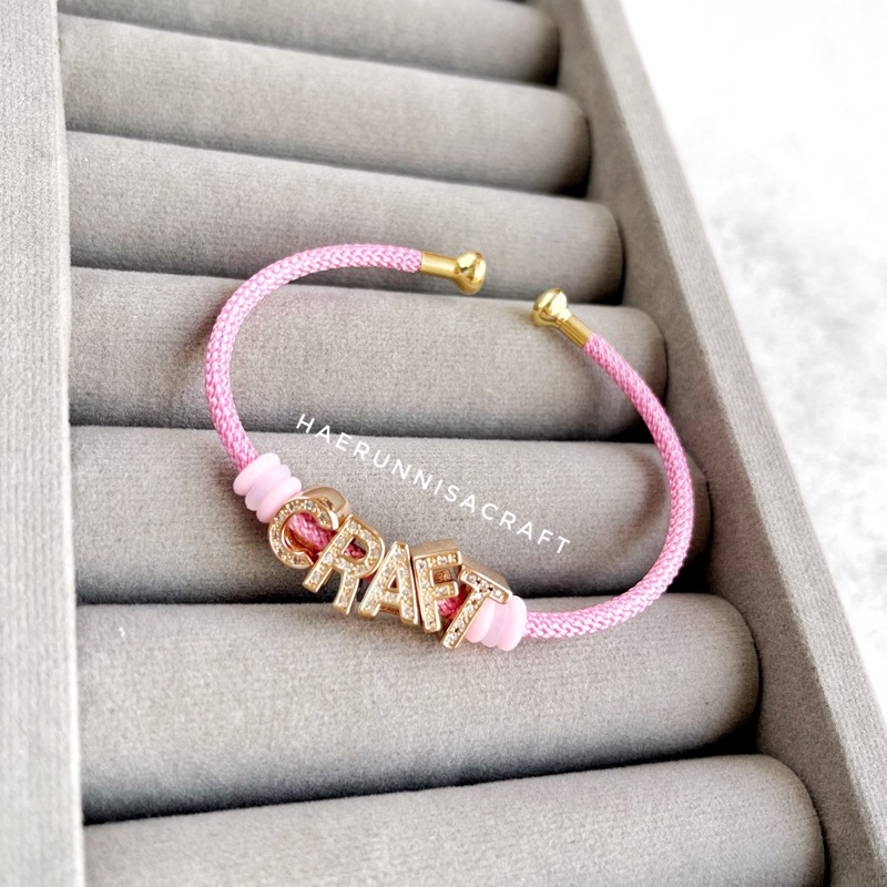 Gelang Tangan Fashion Wanita Design Huruf Nama Kawat Waterproof