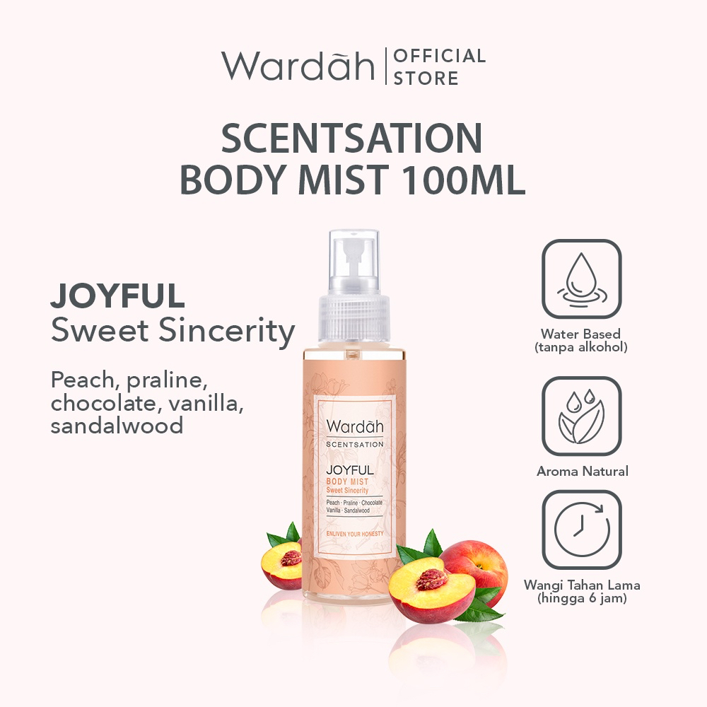 WARDAH Scentsation Body Mist Indonesia / Parfum Wanita 100ml / Bliss Joyful Peaceful Passion Purity / Feminine Elegance / Sweet Sincerity / Harmonious Atmosphere / Energetic Poise / Beauty In Simplicity / Pewangi Harum / Eau De Toillete Parfume EDP EDT