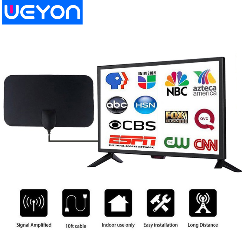 Weyon Sakura Antena Ultra-tipis Penguat Sinyal TV Digital Dalam Ruangan, TV Kabel DVB-T2 4K 25dB