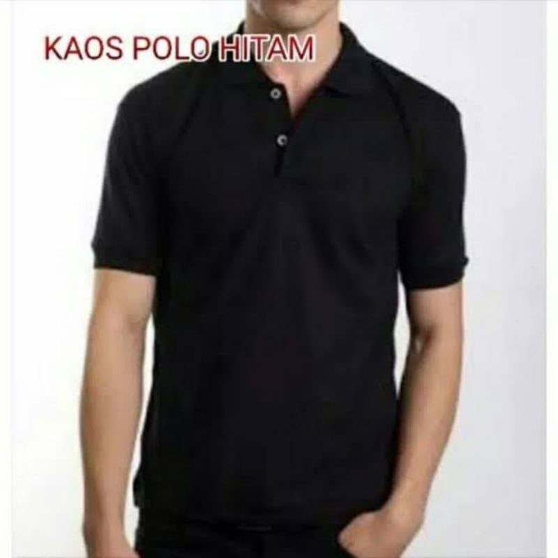 KAOS KERAH POLOS HITAM - POLO SHIRT HITAM - KAOS PRIA WANITA