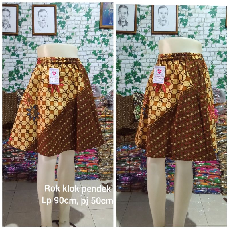 Rok klok pendek, Rok katun, rok batik