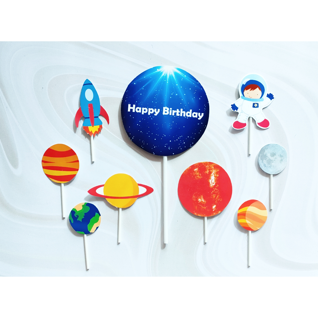cake topper hiasan kue ulang tahun motif Astronot Anak-Anak / Astronot Kids