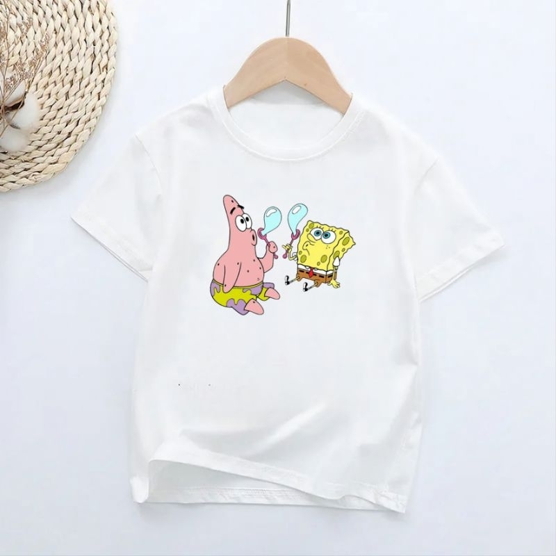 Kaos Anak SpongeBob Patrick Baju Anak Kaos Oblong Anak Lengan Pendek 2-1Th Cod