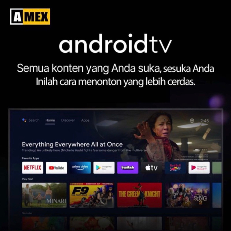 AMEX Led TV 50&quot; Full HD Smart TV Android 4K UHD - Televisi Android 50 Inch
