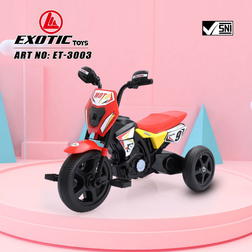 SEPEDA RODA TIGA ANAK MOTIF MOTOR TRAIL||BECAK ANAK MURAH||TRICYCLE EXOTIC ET-3003