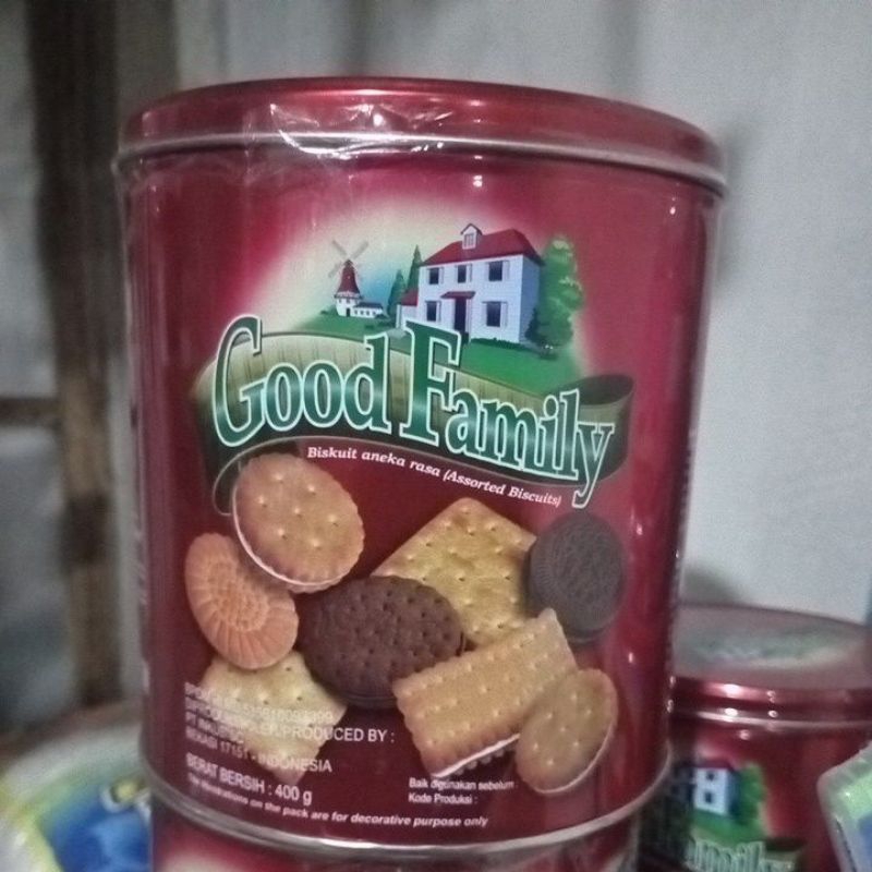 

good family biskuit kaleng 400gram