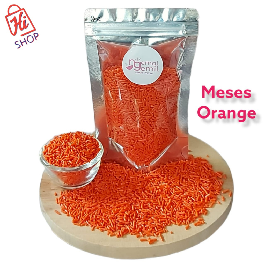 

Meses Pouch Orange Meses Butiran Coklat Sprinkle Topping Donut Kue Bolu Kualitas Premium