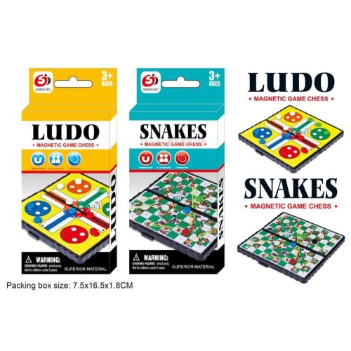 Mainan Klasik Magnetic Game Chess Ludo / Snakes Ladders / Chess - Mainan Anak Ular Tangga / Ludo Meja / Catur Magnet Game Board Liburan
