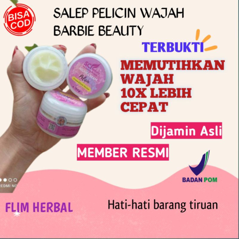 Salep Pelicin Wajah Barbie Beauty Original Asli BPOM Cream Pemutih Muka Wajah Ampuh Cepat