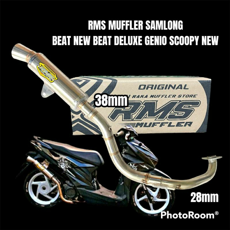 KNALPOT BEAT NEW BEAT DELUXE GENIO SCOOPY NEW SAMLONG RMS MUFFLER ORIGINAL DIAMETER 38MM SARINGAN FU