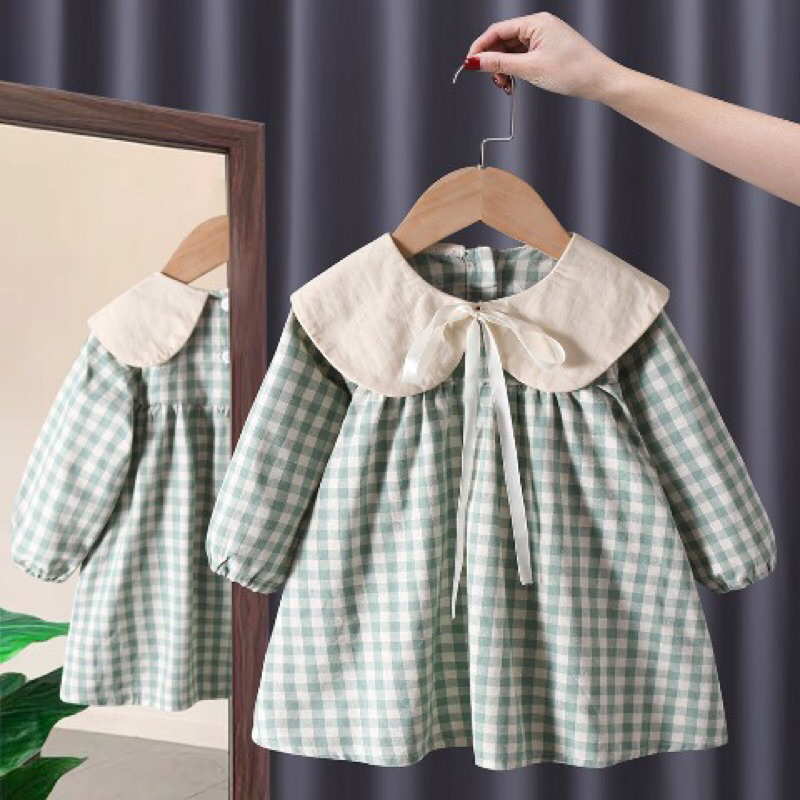 dress anak / dress import anak - Motif kotak kotak