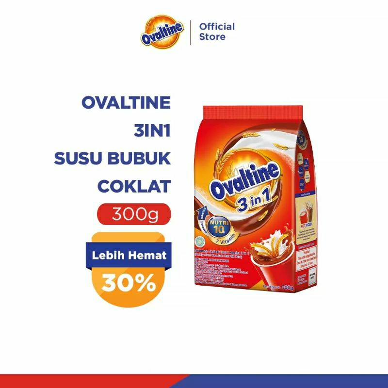 

OVALTINE 3 IN 1 SUSU BUBUK COKELAT 300 GRAM