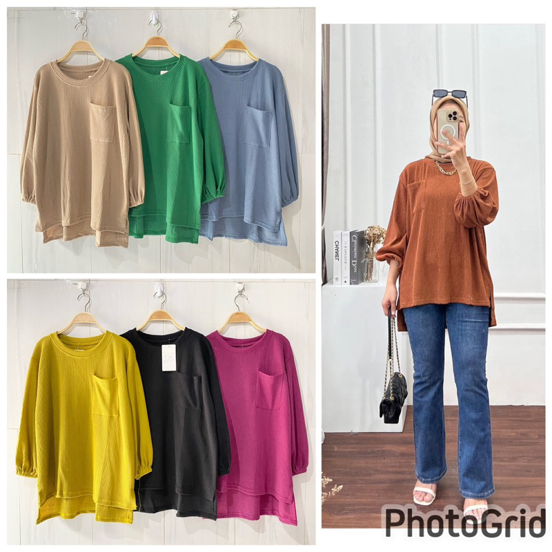 atasan pocket wanita atasan kaos knit uniqlo merk clarke