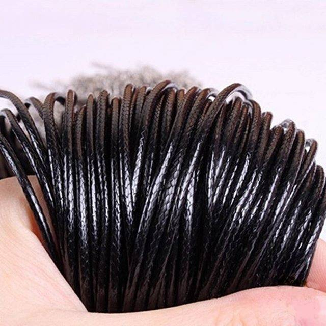 [Meteran] Tali Kulit Korea Hitam Putih Waterproof 0.8mm 1mm 1.5mm 2mm Bahan Kerajinan Gelang dan Kal