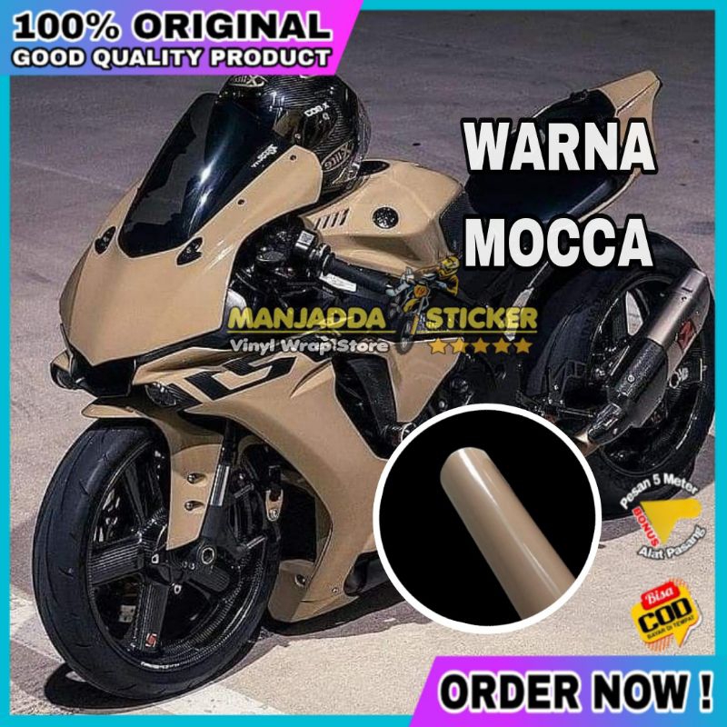 Permeter stiker skotlet motor warna mocca glosy asli