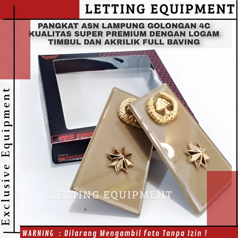 Pangkat PNS ASN LAMPUNG Golongan 4C full Mika Kilap akrilik Atribut PNS ASN Promo Terbaru Hot Produc