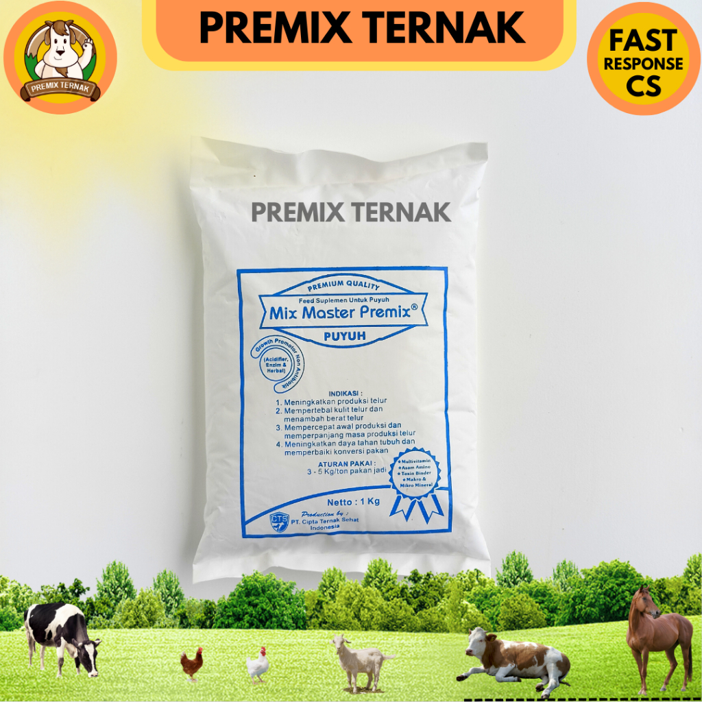 MIX MASTER PREMIX PUYUH 1 kg - Suplemen Pakan Pemacu Produksi Telur Untuk Puyuh