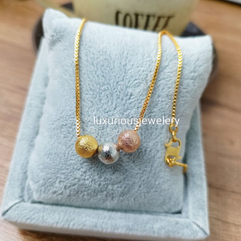 Kalung biji lada mixcolour Replika emas