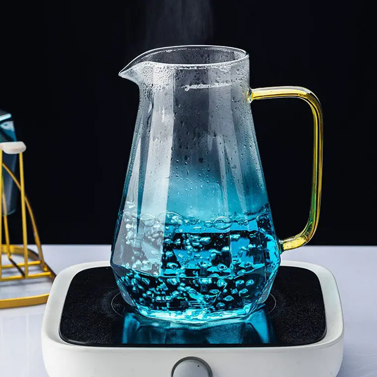 Teko Kaca Aesthetic Teh Pitcher Tahan Api Panas Masak Air Borosilicate Glass 1.8L 1.5L