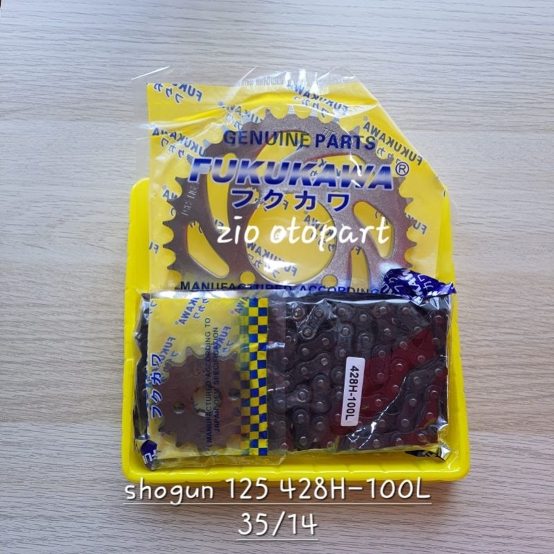 Gearset Shogun 125 Gir Gear Paket Plus Rantai Set Suzuki Shogun 125 110 NR Smash Lama 428H 100L 35T 
