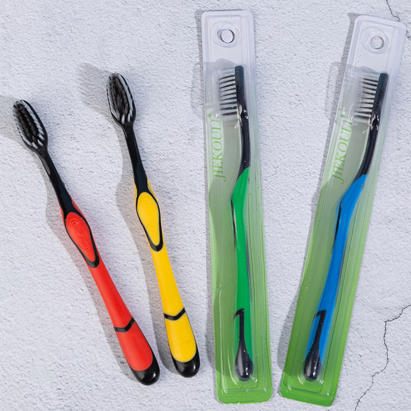 Bambu arang nano rambut halus sikat gigi bulu lembut 4 warna hadiah acak