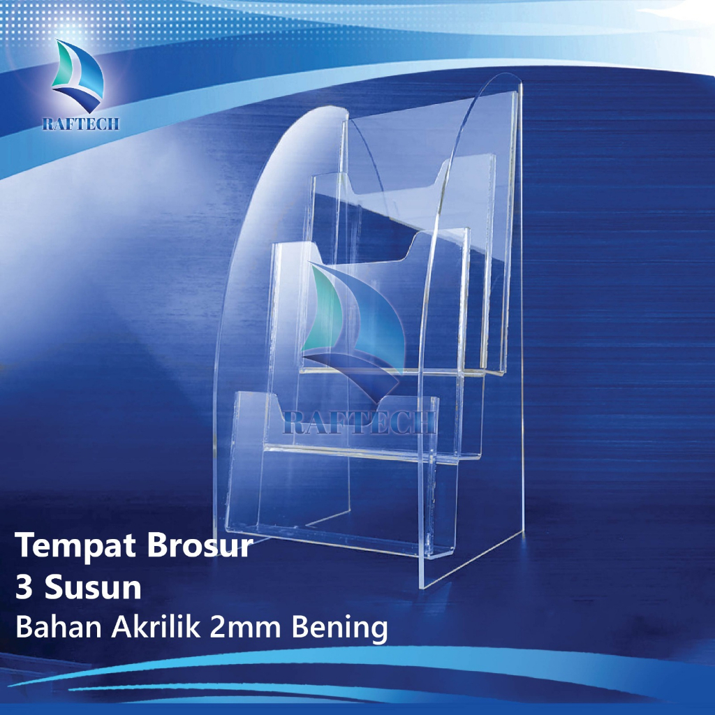 Tempat brosur 3 susun akrilik