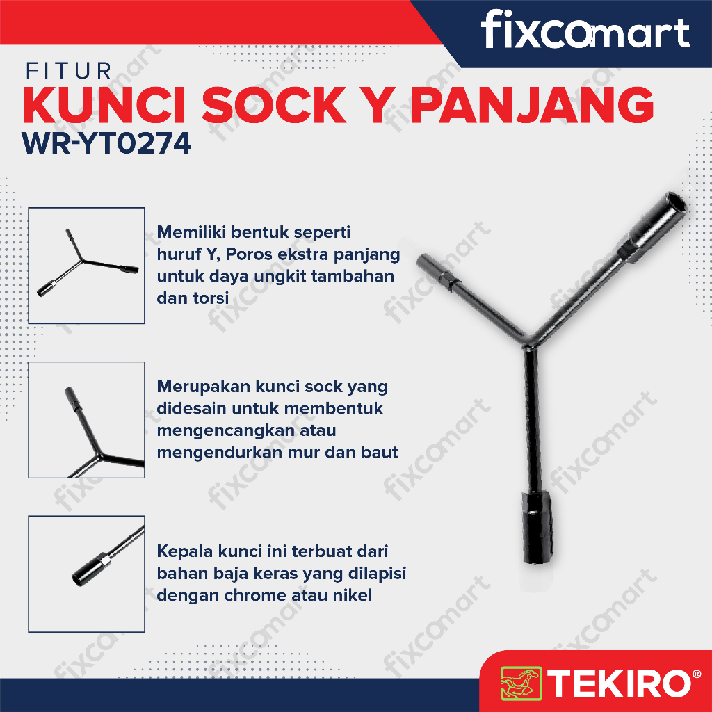 Tekiro Kunci Sock Y 12-14-17 mm Panjang / Tekiro Kunci Sock Y Panjang