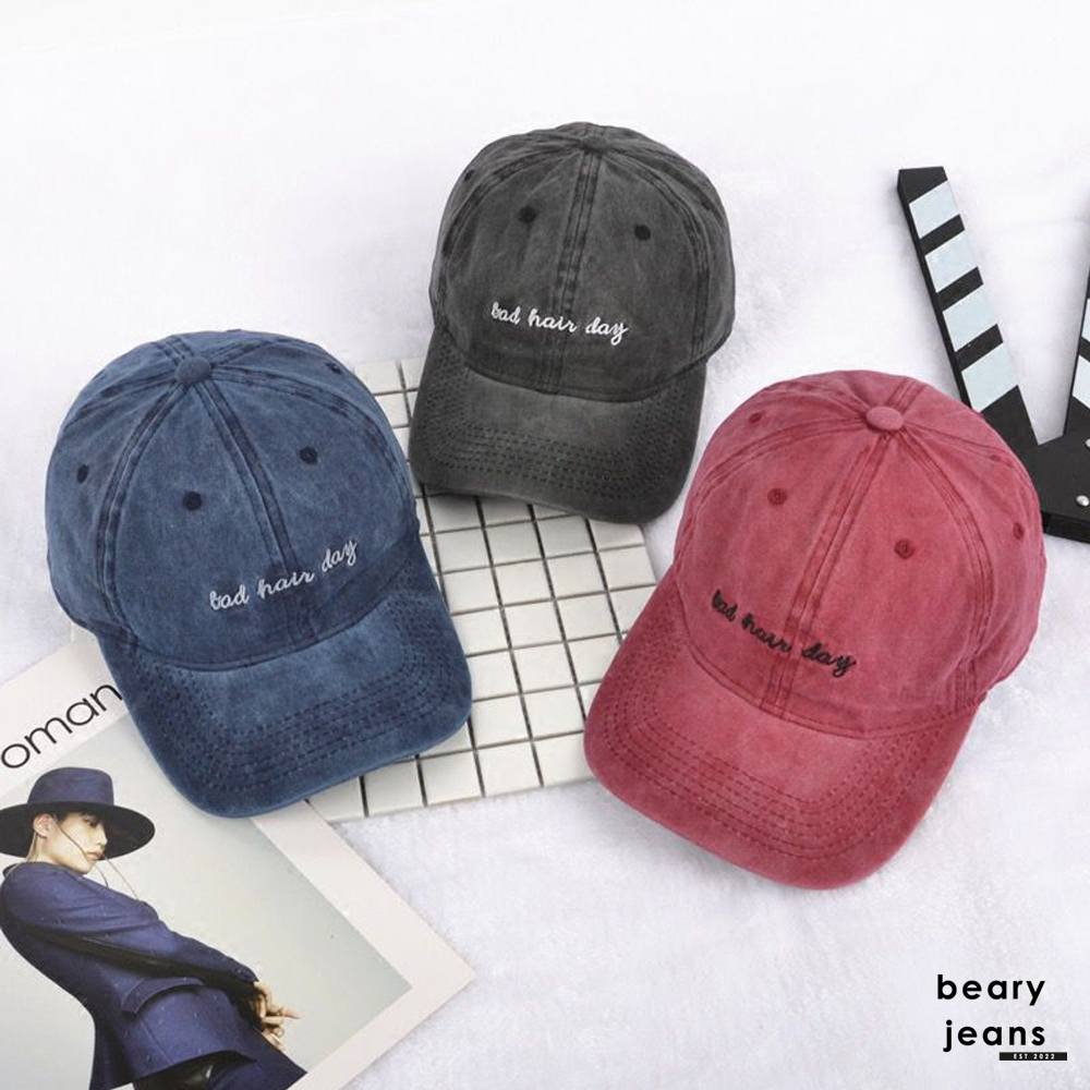 BEARYJEANS Baseball Cap Topi Baseball Bahan Lembut Bordir BAD HAIR DAY Snapback Premium Import - BJ083