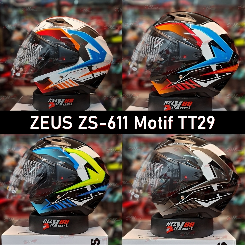 Zeus 611 TT29 Half Face - Helm Zeus ZS611 ZS-611 Motif