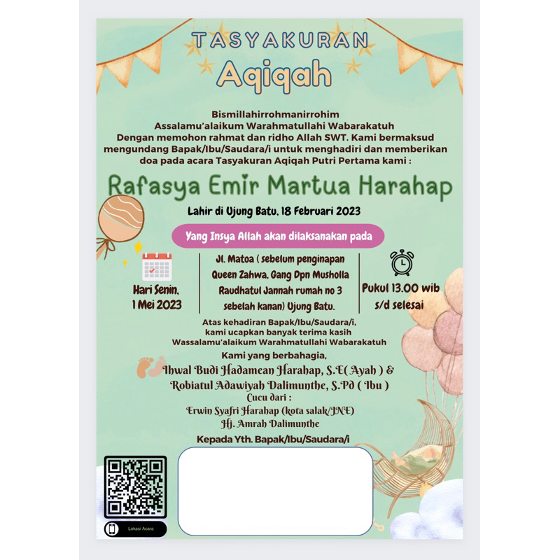 

Cetak cepat undangan Aqiqah tasyakuran khusus express bisa cod pekanbaru