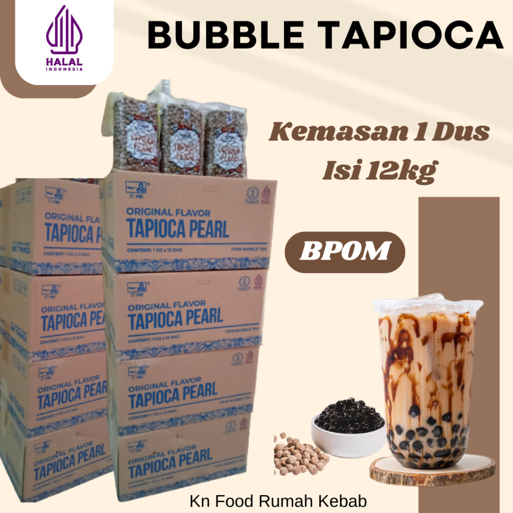 

Terlaris boba pearl 1 dus 12kg tapioca pearl bubble boba drink
