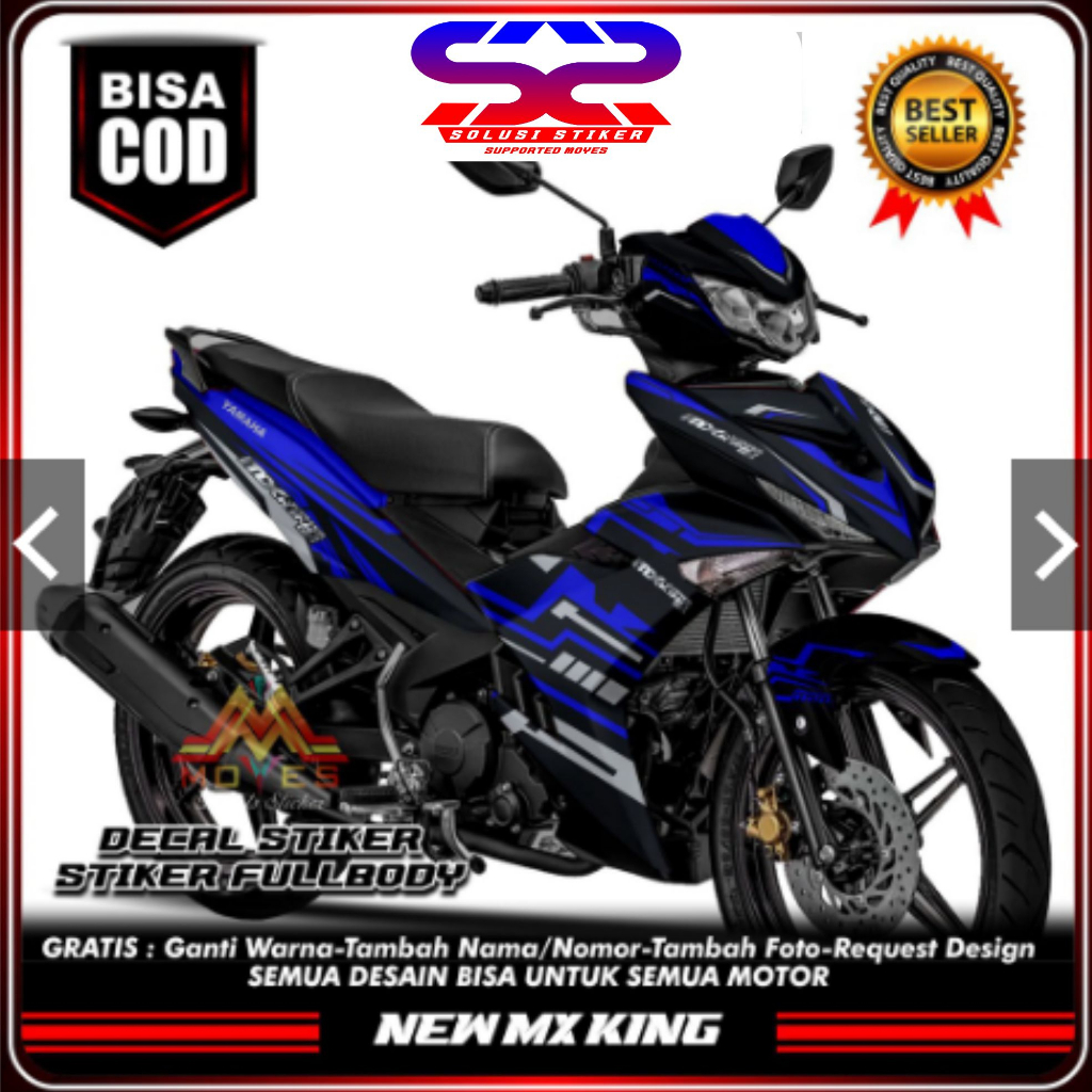 BISA COD TERBARU Stiker Decal Mx King 150 Decal FullBody Desaind Biru