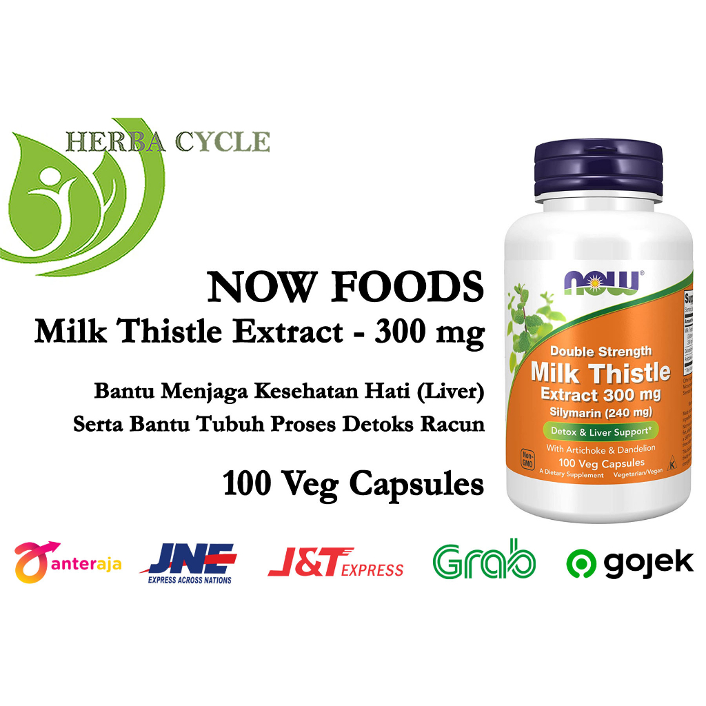Now Food Silymarin Milk Thistle + Artichoke + Dandelion 100 Vege Caps