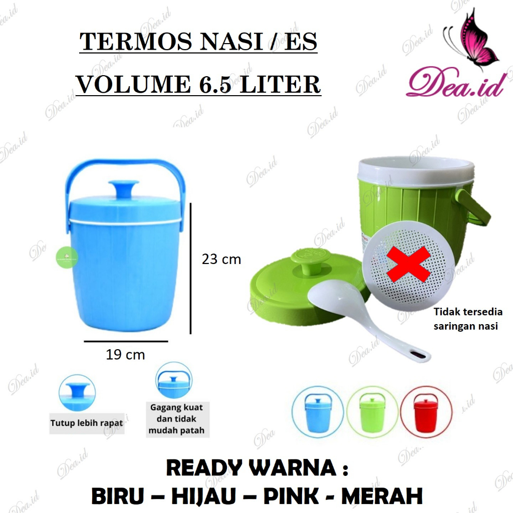 [DEASHOP] TERMOS NASI - TERMOS ES BATU - RICE BUCKET ICE BUCKET 6.5 LITER USA - THERMOS NASI DAN ES SERBAGUNA TAHAN LAMA MENJAGA SUHU MAKANAN