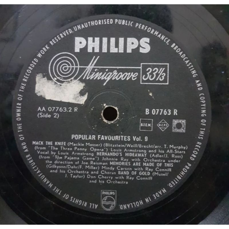 vinyl piringan hitam 10 inch Popular Favourites Vol.9