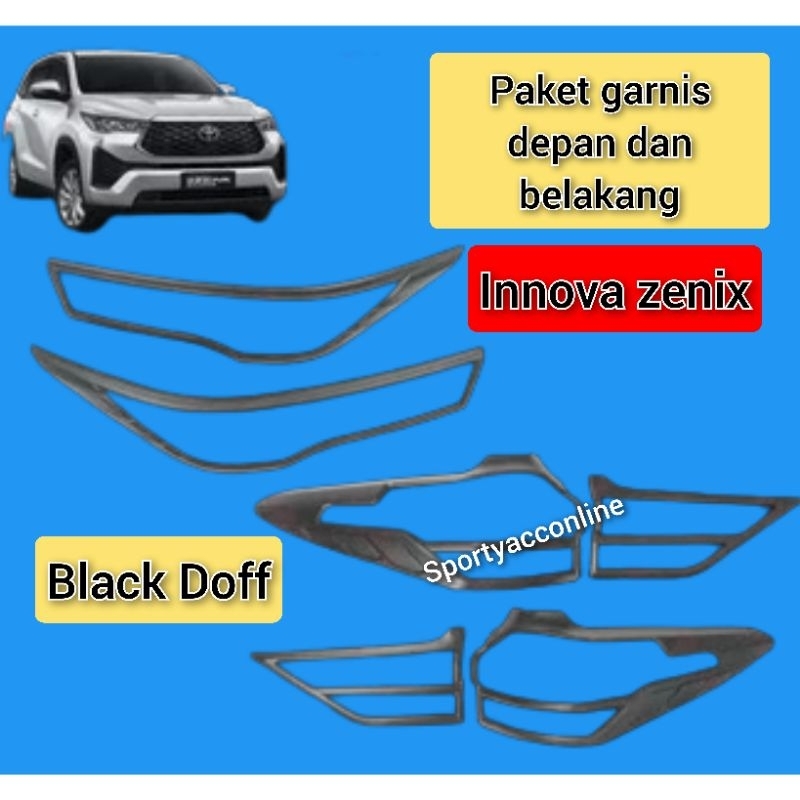 paket garnis depan dan belakang innova zenix black doff