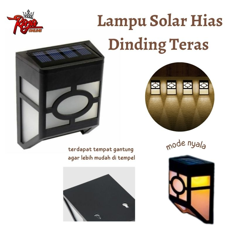 S02-Lampu Hias Dinding Persegi Taman LED Tempel Tenaga Surya Outdoor