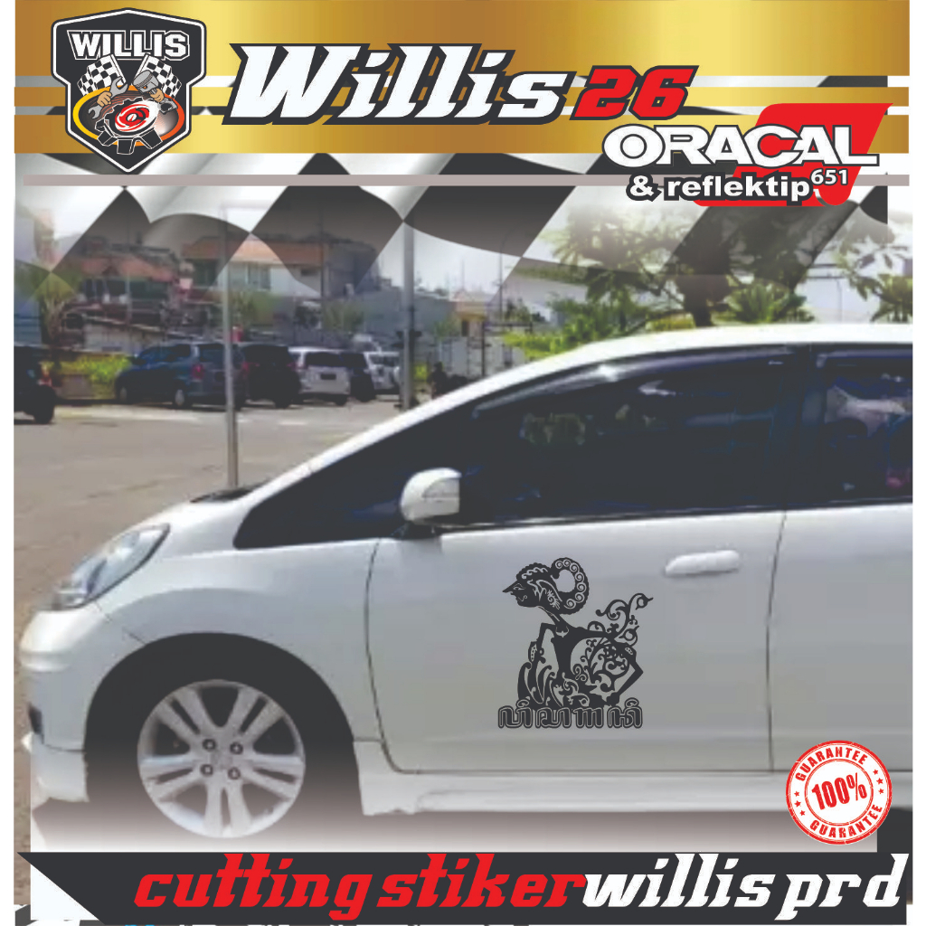 NEW Stiker sticker bodi Mobil wayang wisanggeni cutting stiker