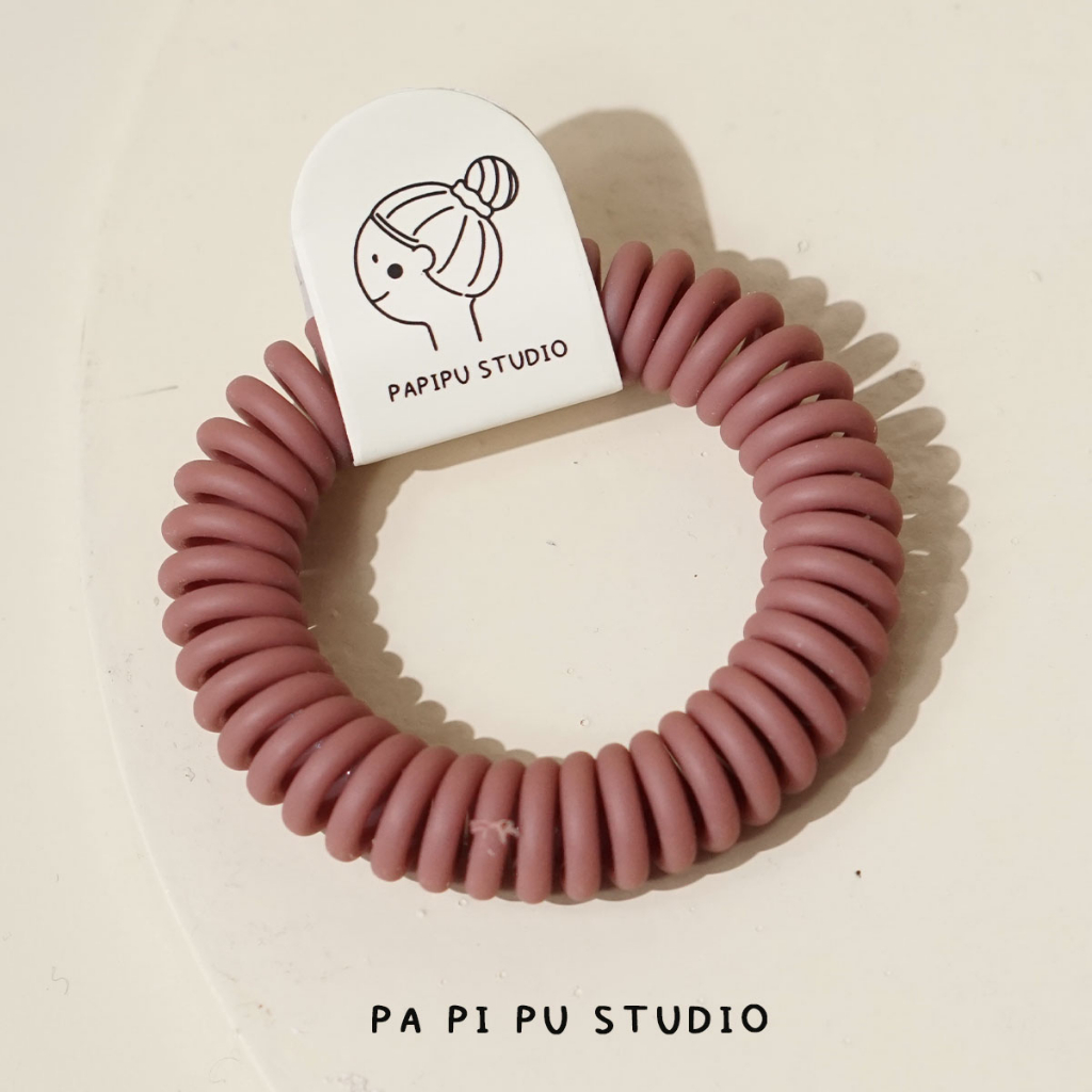 Papipu studio spiral hair tie kunciran kabel matte hyejin