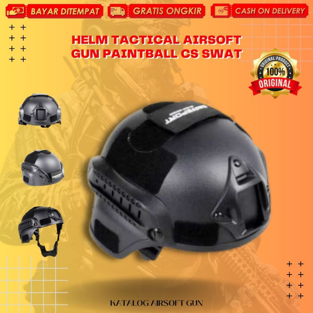 Helm Tactical Airsoft Gun Paintball CS SWAT